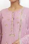 Shop Samyukta Singhania Purple Chanderi Silk, Chanderi, Chiffon Cut Work, Flower Embroidered Kurta Set Online at Aza Fashions Shop_Samyukta Singhania_Purple Chanderi Silk, Chanderi, Chiffon Cut Work, Flower Embroidered Kurta Set _Online_at_Aza_Fashions