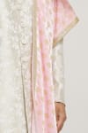 Shop_Aryavir Malhotra_Pink Zari And Lace Work Floral Dupatta & Safa Set _Online_at_Aza_Fashions