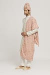 Buy_Aryavir Malhotra_Pink Thread Vintage Jaal Embroidered Dupatta And Safa Set _Online_at_Aza_Fashions