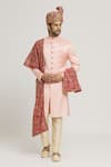 Buy_Aryavir Malhotra_Pink Thread Vintage Jaal Embroidered Dupatta And Safa Set _at_Aza_Fashions