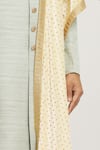 Shop_Aryavir Malhotra_Cream Polka Dot Velvet Woven Dupatta _Online_at_Aza_Fashions