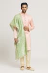 Buy_Aryavir Malhotra_Green Tear Drop Velvet Woven Dupatta _at_Aza_Fashions