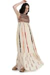 Buy_Shruti Sancheti_Multi Color Viscose Crepe Printed Tie-dye Round Embroidered Maxi Dress  _at_Aza_Fashions