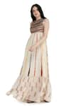 Shruti Sancheti_Multi Color Viscose Crepe Printed Tie-dye Round Embroidered Maxi Dress  _Online_at_Aza_Fashions