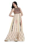 Buy_Shruti Sancheti_Multi Color Viscose Crepe Printed Tie-dye Round Embroidered Maxi Dress  _Online_at_Aza_Fashions