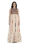 Shop_Shruti Sancheti_Multi Color Viscose Crepe Printed Tie-dye Round Embroidered Maxi Dress  _Online_at_Aza_Fashions