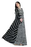 Buy_Shruti Sancheti_Black Viscose Crepe Embroidered Bead Notched Tie-dye Kaftan  _Online_at_Aza_Fashions