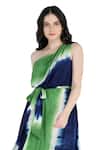 Buy_Shruti Sancheti_Blue Viscose Crepe One-shoulder Slit Maxi Dress _Online_at_Aza_Fashions