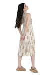 Shop_Shruti Sancheti_Cream Viscose Crepe Printed Round Cord And Bead Embroidered Dress  _Online_at_Aza_Fashions