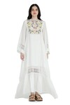 Shruti Sancheti_White Silk Mulmul Embroidered Cord Round High Low Midi Dress _Online_at_Aza_Fashions