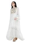 Buy_Shruti Sancheti_White Silk Mulmul Embroidered Cord Round High Low Midi Dress _Online_at_Aza_Fashions