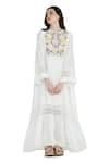 Shop_Shruti Sancheti_White Silk Mulmul Embroidered Cord Round High Low Midi Dress _Online_at_Aza_Fashions