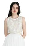 Shruti Sancheti_White Silk Mulmul Embroidered Cord Round Work Cutout Tiered Maxi Dress _at_Aza_Fashions
