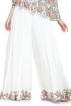 Shruti Sancheti_White Viscose Crepe Embroidery Blossom With Off Shoulder Jumpsuit  _Online_at_Aza_Fashions