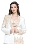 Shruti Sancheti_White Lining Shantoon Embroidery Mirror Blazer Jacket Palazzo Set  _Online_at_Aza_Fashions