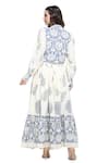 Shop_Shruti Sancheti_White Handloom Cotton Print Acanthus Lapel Collar Crop Top Skirt Set _at_Aza_Fashions