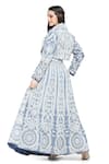 Shop_Shruti Sancheti_Blue Handloom Cotton Embroidery Jasmine Mirror Crop Top With Lehenga _at_Aza_Fashions