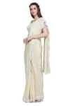 Shop_Shruti Sancheti_Off White Organza Embellished Border Saree With Encrusted Blouse  _Online_at_Aza_Fashions