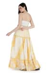 Shop_Shruti Sancheti_Yellow Silk Mulmul Printed Floral And Polka Tiered Skirt Set _at_Aza_Fashions