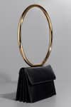 Shop_Tann-ed_Black Matte Joe Halo Round Handle Bag _at_Aza_Fashions