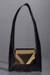 Tann-ed_Black Metallic Flap Bag _Online_at_Aza_Fashions