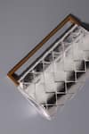 Buy_Tann-ed_Silver Textured Woven Clutch _Online_at_Aza_Fashions