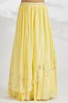 Samyukta Singhania_Yellow Blouse Organza Embroidered Sequins Blunt V Neck Lehenga Set _at_Aza_Fashions