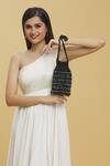 Buy_Anshu Goyal_Black Crystal Tassel Hand Embroidered Bag_at_Aza_Fashions