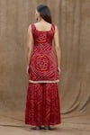 Shop_Samyukta Singhania_Red Silk Printed And Embroidered Bandhani & Sequin Work Kurta Sharara Set _at_Aza_Fashions