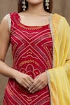 Shop_Samyukta Singhania_Red Silk Printed And Embroidered Bandhani & Sequin Work Kurta Sharara Set _Online_at_Aza_Fashions