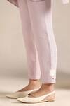 Shop_Kaveri_Off White Linen Embroidery Collared Colour Block Square Top With Pant _Online_at_Aza_Fashions