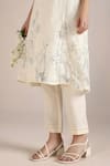 Kaveri_Off White 100% Linen Hand Drawn Savannah Fly Free Tunic With Pant  _at_Aza_Fashions