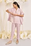 Buy Kaveri Purple Linen Embroidery V-neck Bamboo Grove Hand Kaftan Top And Pant Set Online at Aza Fashions Buy_Kaveri_Purple Linen Embroidery V-neck Bamboo Grove Hand Kaftan Top And Pant Set _Online_at_Aza_Fashions