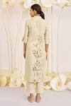 Shop_Kaveri_Green 100% Linen Printed And Embroidered Foil Bamboo Grove Kurta  _at_Aza_Fashions