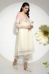 Buy_Kaveri_Off White 100% Linen Curved Fly Free Laced Tunic And Pant Set  _Online_at_Aza_Fashions