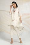 Buy_KAVERI_Off White 100% Linen Printed And Embroidered Ice Cream Cone Tunic  _at_Aza_Fashions