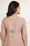 Buy_KAVERI_Pink 100% Linen Printed And Embroidered Ice Cream Cone Asymmetric Tunic  _Online_at_Aza_Fashions