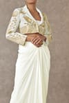 Masaba_Ivory Cropped Blazer And Tube Top Textured Knit Son Chidiya Skirt Set_Online_at_Aza_Fashions