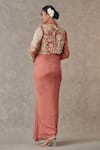 Shop_Masaba_Pink Cropped Blazer And Tube Top Textured Knit Son Chidiya Skirt Set_at_Aza_Fashions