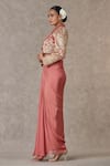 Buy_Masaba_Pink Cropped Blazer And Tube Top Textured Knit Son Chidiya Skirt Set_Online_at_Aza_Fashions