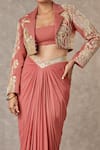 Shop_Masaba_Pink Cropped Blazer And Tube Top Textured Knit Son Chidiya Skirt Set_Online_at_Aza_Fashions
