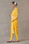 Buy_Masaba_Yellow Crepe Silk Printed Parijat V Neck Kurta_Online_at_Aza_Fashions