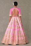 Shop_Masaba_Pink Lehenga And Blouse Raw Silk Barfi Paan Patti Embroidered Bridal Set _Online_at_Aza_Fashions