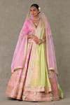Buy_Masaba_Pink Lehenga And Blouse Raw Silk Barfi Paan Patti Embroidered Bridal Set_at_Aza_Fashions