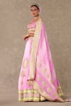 Masaba_Pink Lehenga And Blouse Raw Silk Embellished Barfi Embroidered Bridal Set_Online_at_Aza_Fashions