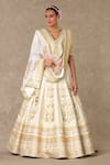 Buy_Masaba_Ivory Lehenga And Blouse Raw Silk Embellished Dori V Neck Neel Kamal Bridal Set_at_Aza_Fashions