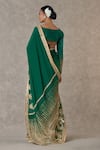 Shop_Masaba_Green Saree Crepe Silk Embellished Son Patti With Unstitched Blouse Piece_at_Aza_Fashions