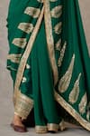 Masaba_Green Saree Crepe Silk Embellished Trikone Son Patti Salwar Set _Online_at_Aza_Fashions