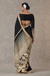 Shop_Masaba_Black Crepe, Silk Son Patti Embellished Saree With Unstitched Blouse Piece _at_Aza_Fashions