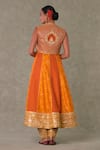 Shop_Masaba_Orange Raw Silk Print Floral Narangi Bagh Anarkali And Salwar Set With Jacket_at_Aza_Fashions